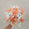 Bouquet blanc beige et corail pour virginie