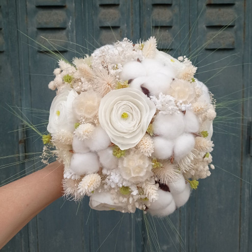 Bouquet de mariée en fleurs séchées et stabilisées Elsa