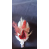 Boutonnière en fleurs séchées  pour costume marié