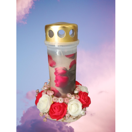 Bougie décorée pour cimetière