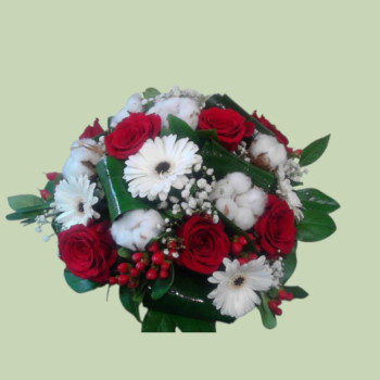 Bouquet rond "Grenat"