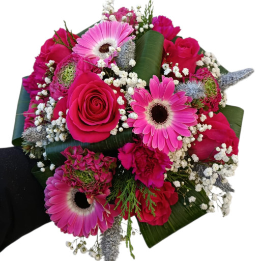 Bouquet rond "Fushia"