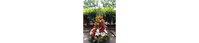 Coussin Rond de Fleurs pour Deuil