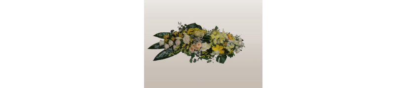 Gerbe et Raquette de Fleurs Funéraires